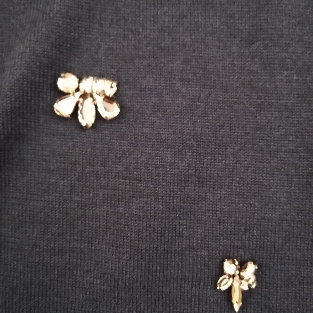 Ann Taylor Blue Jeweled Sweater - Picture 3 of 5